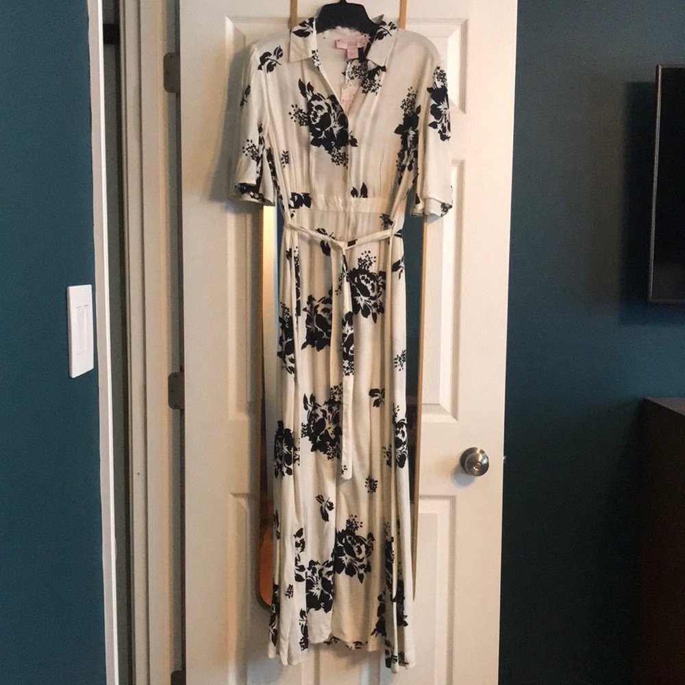 Black and white floral dress